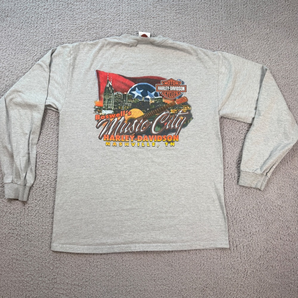 Vintage Harley Davidson Nashville Long Sleeve Shirt Boswell's TN L Made In USA - Picture 1 of 5